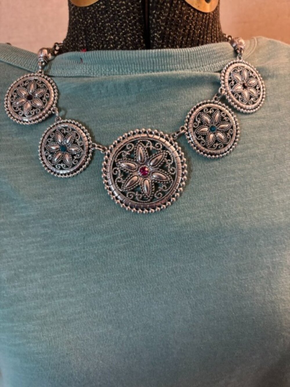 Paparazzi Written In The Star Lilies Multi Necklace W/matching Earrings